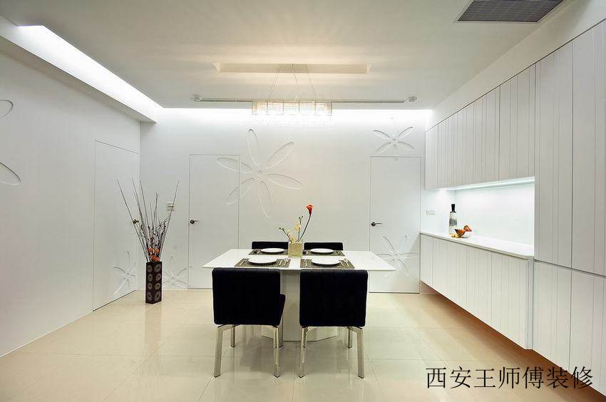 黑白简约时尚现代餐厅效果图