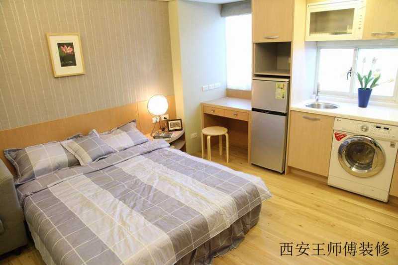 日式风格单身公寓卧室效果图