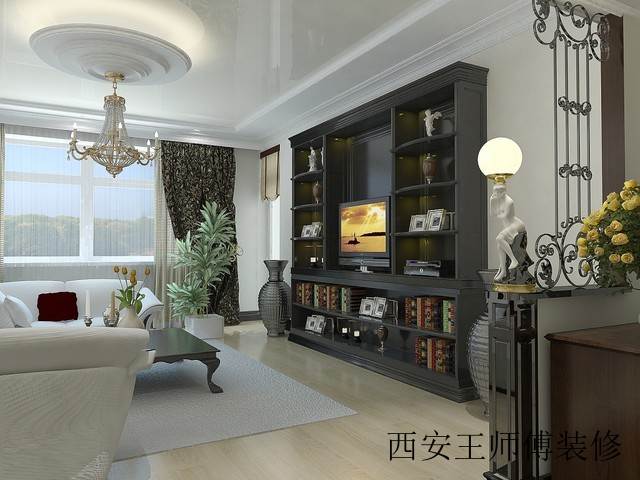 现代简欧客厅吊顶设计欣赏