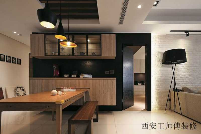 现代实木风餐厅效果图
