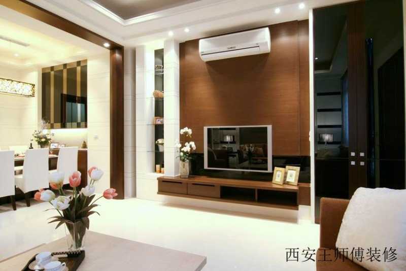 潮流现代客厅 电视背景墙装潢图
