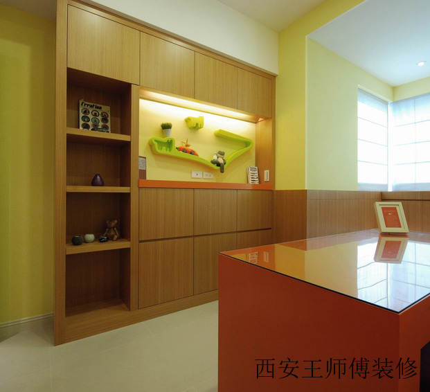 时尚现代书房实木柜展示