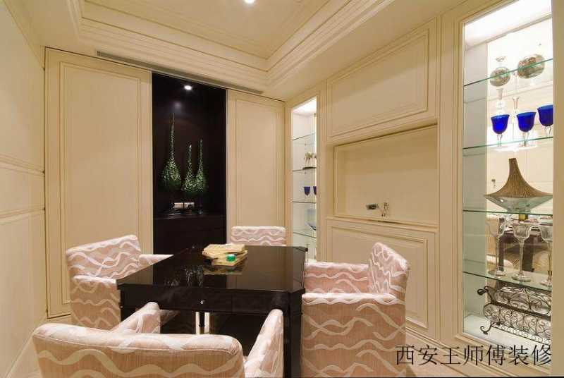 美式现代餐厅餐边收纳柜设计