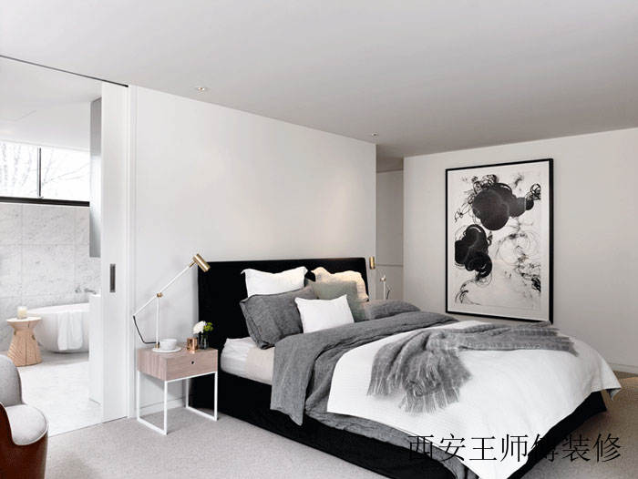 简约时尚北欧风格卧室壁画装饰效果图