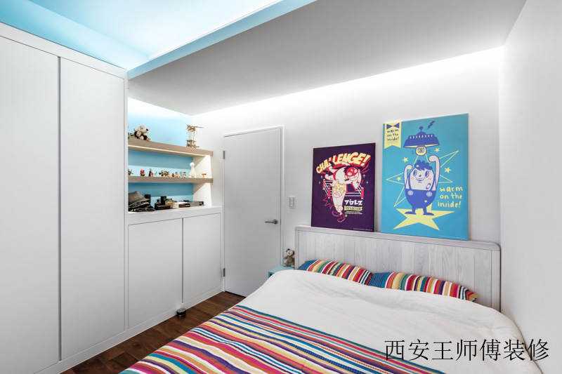 清爽时尚现代儿童房吊顶设计