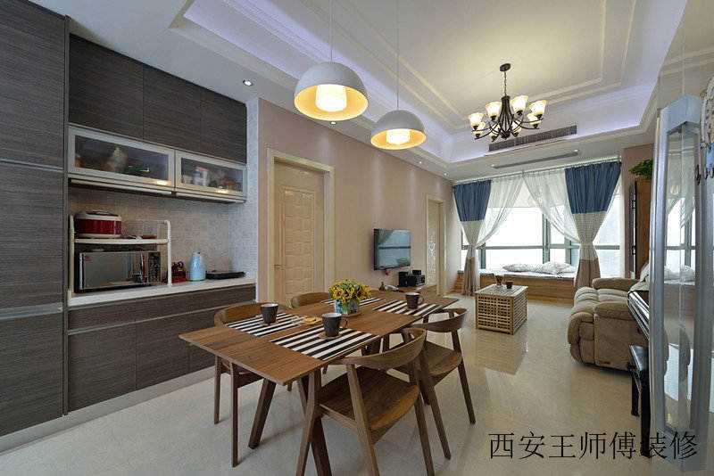 简约现代餐厅实木餐桌椅装饰图