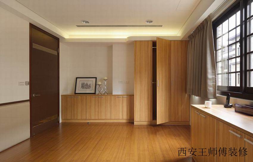 清新纯木混搭书房效果图