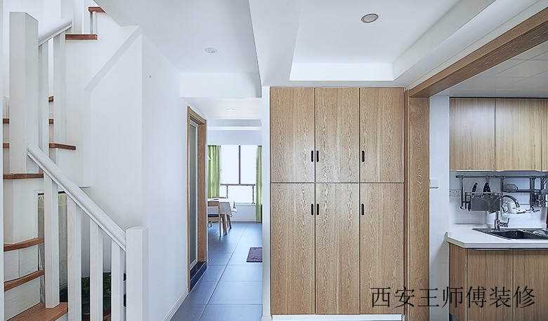北欧复式室内实木收纳柜设计