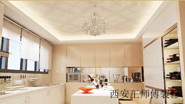 华丽大气简欧风厨房 集成吊顶效果图