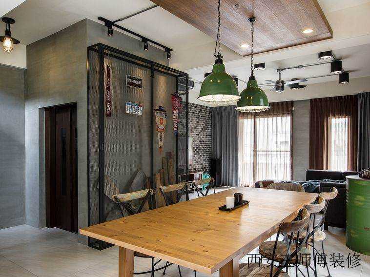 个性现代工业风餐厅特色背景墙效果图