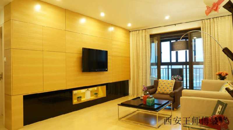 美式田园装修客厅电视背景墙装潢效果图