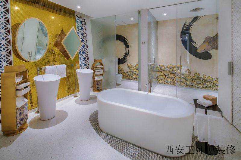 自然别开生面的东南亚现代风格别墅整体卫生间效果图