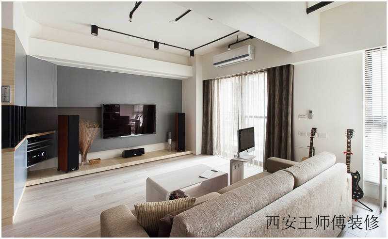 简约现代轻工业风客厅整体图