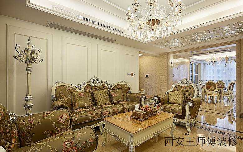 高贵华丽欧式风格大三居室内设计装修图