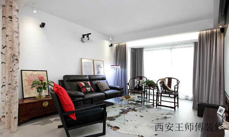 北欧风格客厅落地窗装修设计效果图