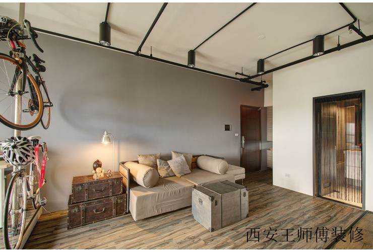 美式复古工业风家居室内地板装饰效果图