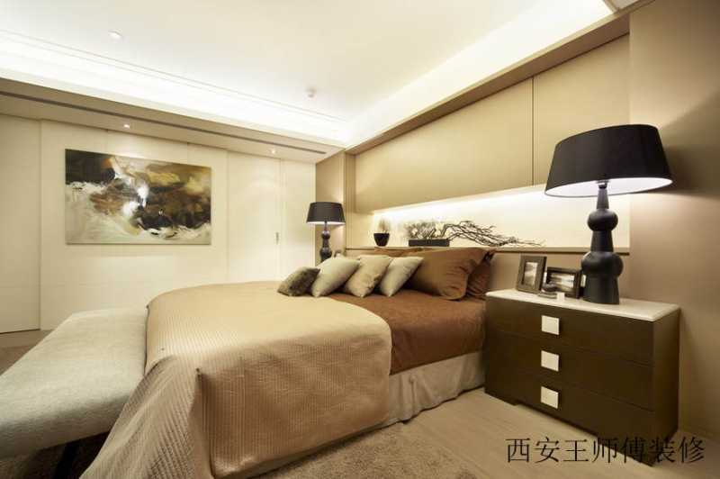 米白色现代卧室装饰效果图