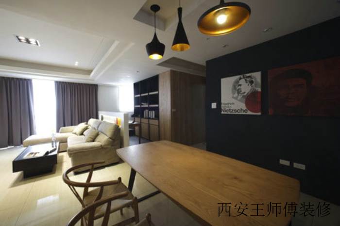 原木简约现代餐厅装饰图
