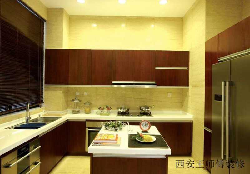 现代风格复式厨房百叶窗设计装潢效果图