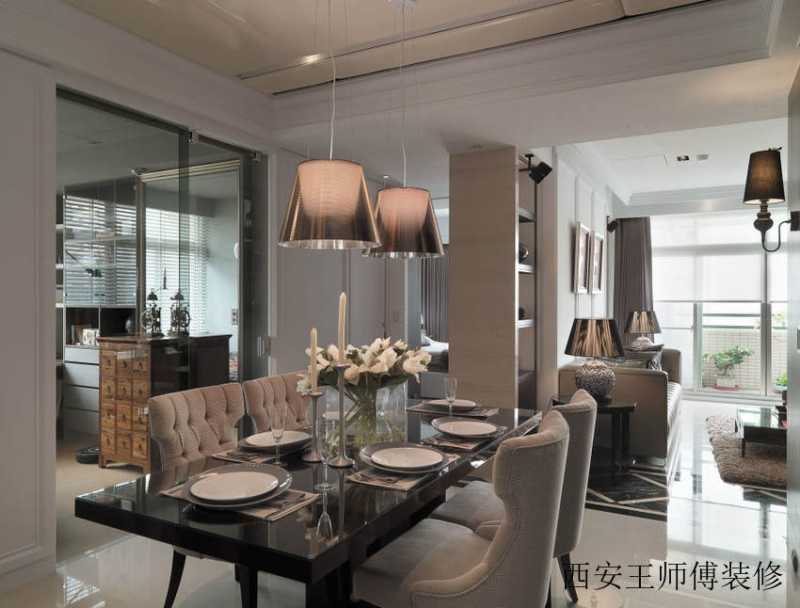 时尚后现代餐厅吊灯装饰效果图