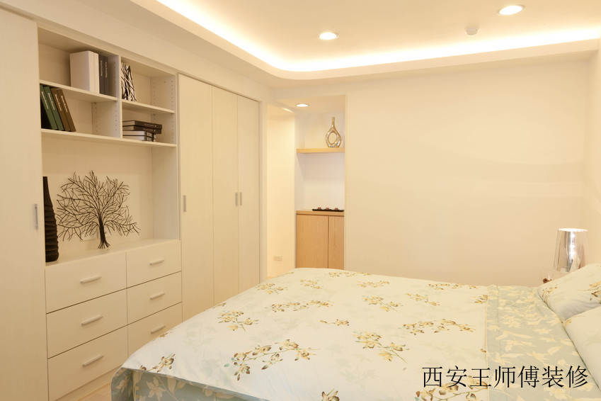 简约家居卧室 书柜衣柜一体设计