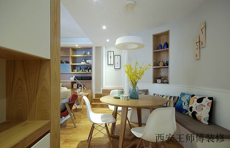 黄色唯美宜家简约卡座餐厅装修美图