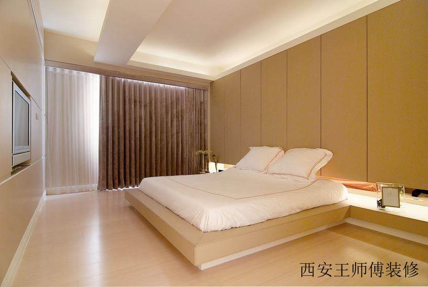 简洁优雅现代卧室窗帘装饰图