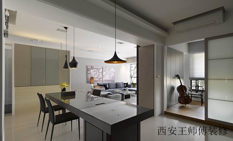 黑色魅力现代风格吧台设计装饰图
