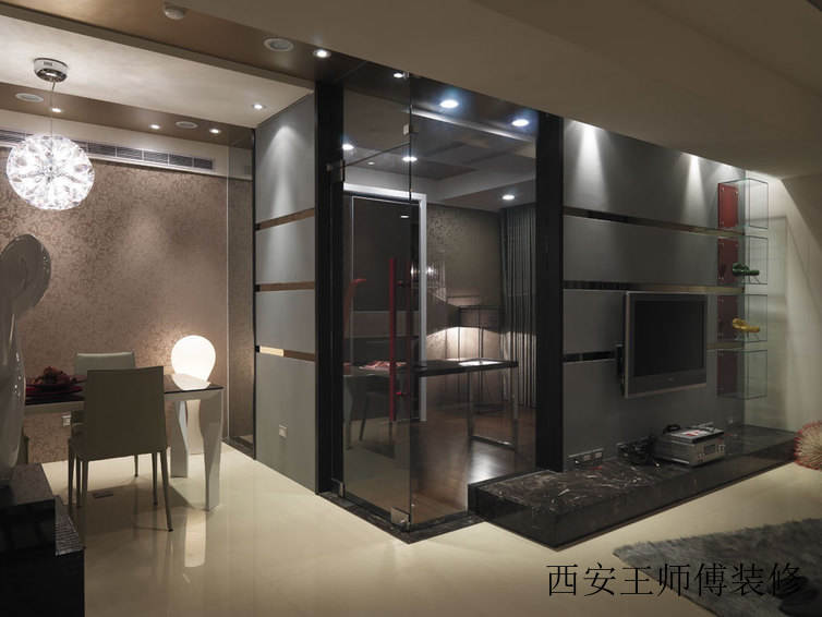 时尚现代书房玻璃门装饰图