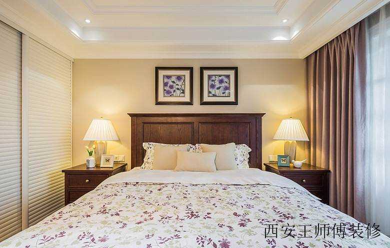 清新自然美式风格卧室布置效果图