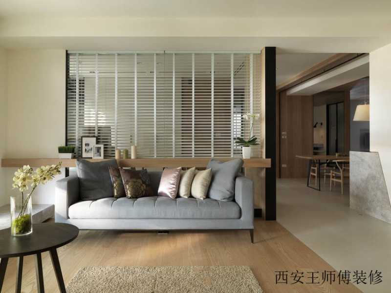 简约客厅室内百叶帘隔断设计
