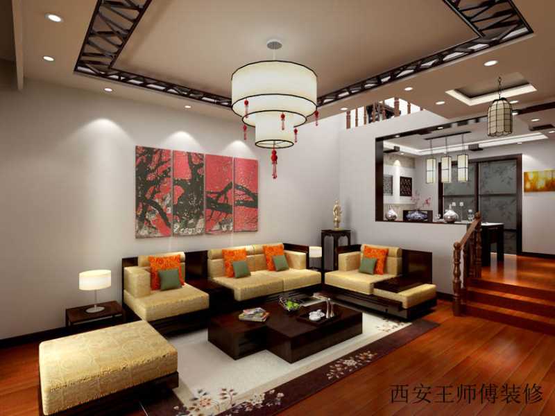 古典中式风客厅家具装饰图