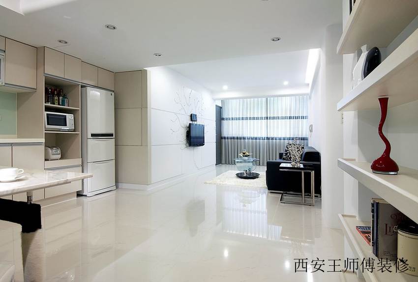 简约黑白时尚小户型客厅图