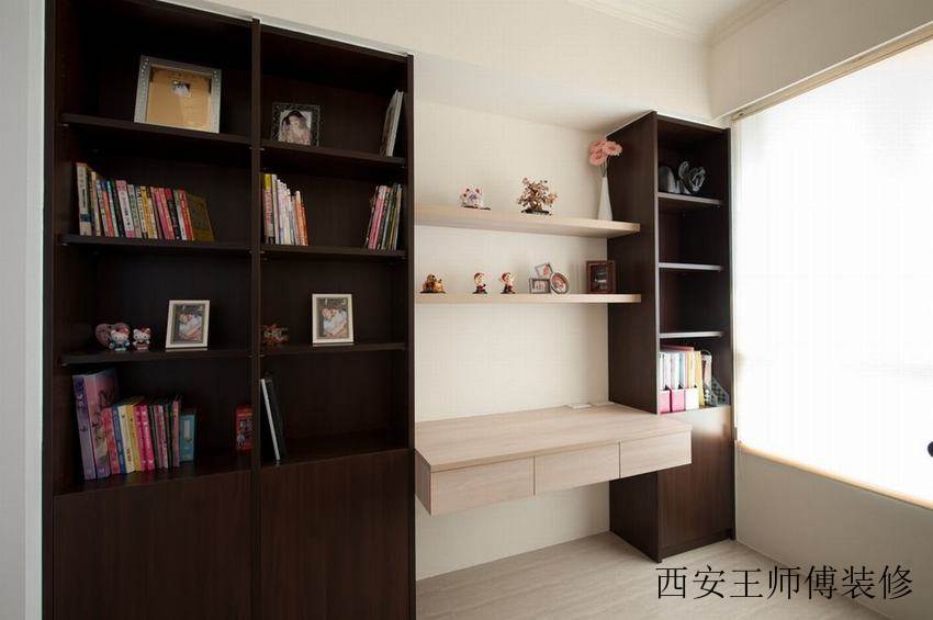 现代家居书房书柜装饰图