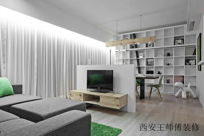 时尚简约公寓室内半隔断设计装修图