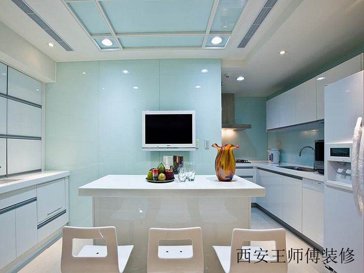 清凉现代感餐厨房设计装修欣赏图