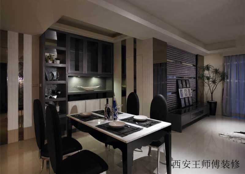 后现代风餐厅黑色家装设计