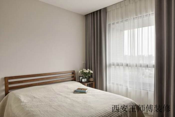 素雅现代装饰卧室窗帘搭配