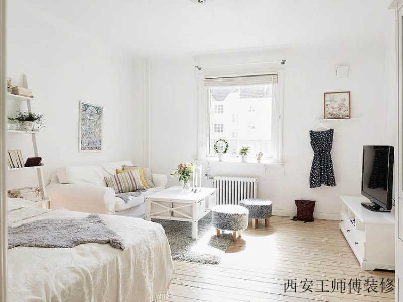 简洁北欧小户型客厅效果图