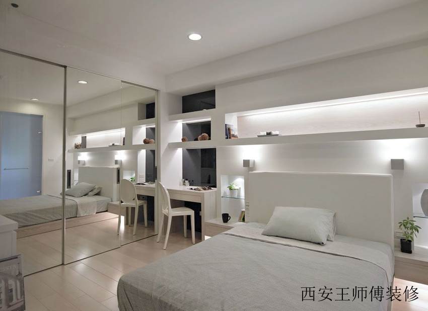 时尚简约现代 卧室镜面背景墙设计