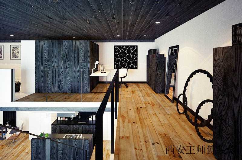 休闲美式loft木质地板装饰欣赏