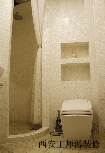 纯白清新田园风光卫生间瓷砖背景墙效果图