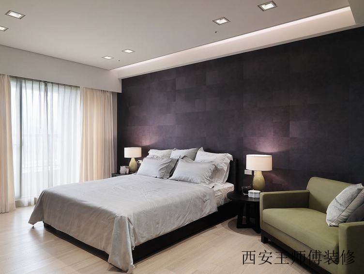 复古简约卧室背景墙装饰图