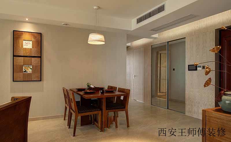 悠闲东南亚装修风格餐厅实木餐桌椅装饰图