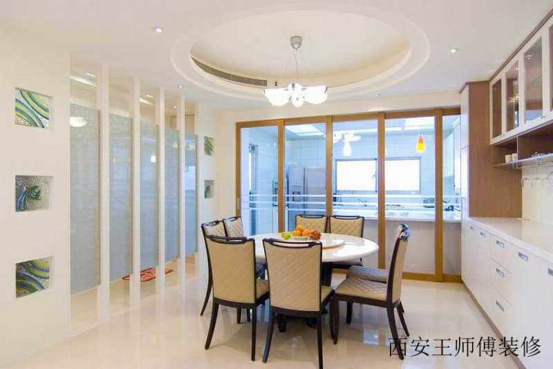 明亮简约现代餐厅吊顶效果图