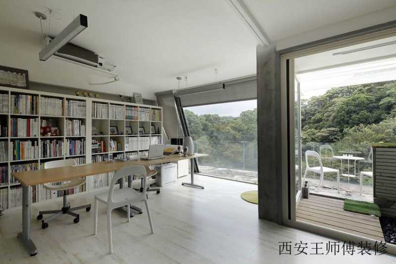 简约现代别墅书房窗户效果图