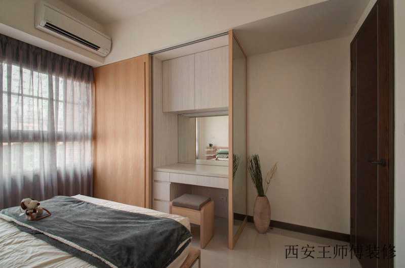 最新简约卧室 衣柜化妆台一体效果图