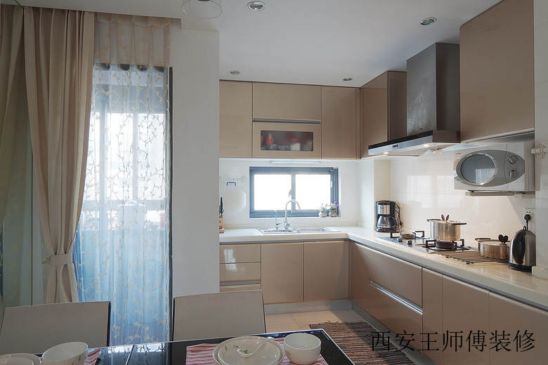 现代开放式厨房效果图