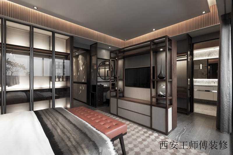 现代日式设计卧室隔断效果图
