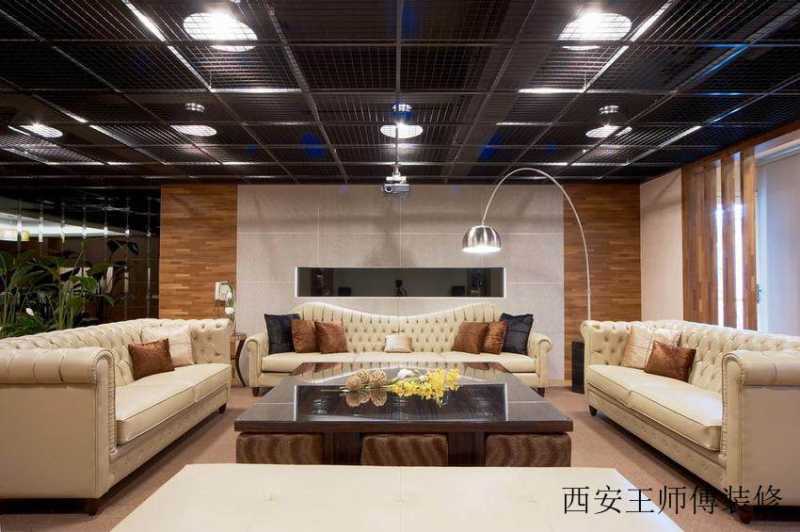 现代混搭别墅客厅 铁丝吊顶设计